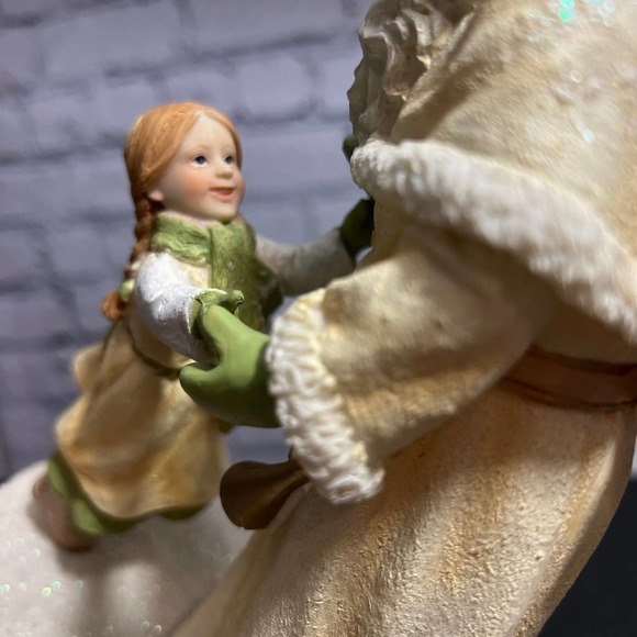 Santa And Girl White Sparkle‎ Father Christmas St Nicholas - Picture 11 of 12